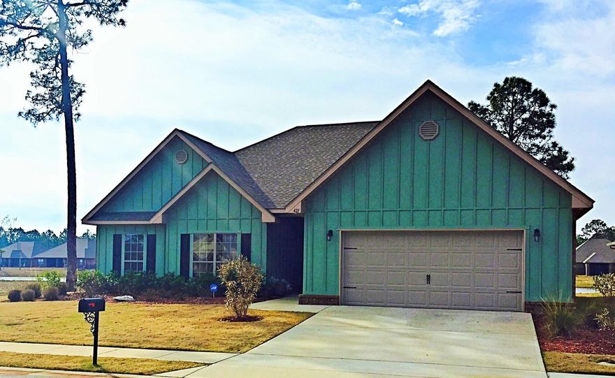 UPGRADES GALORE IN THIS WONDERFUL NEW COMMUNITY CLOSE TO BEACH, SHOPPING, RESTAURANTS.A beautiful gorgeous new neighborhood with large family home overlooking tranquil community lake. Four bedrooms. Double Car attached garage,low maintenance brick and Hardi exterior Well-appointed with amazing features/un-believable standards at this price. Granite countertops in Kitchen and bathrooms,Hardwood flooring in family room,foyer and breakfast-Tile in Kitchen,Laundry,and Baths-Frieze Carpet and hardwood in Bedrooms. Stainless Appliances, Fabric Shield Hurricane Protection, plus much, more. Owner replaced lawn, added sprinkler system, professional built-in master bdm closet, and many other upgrades. 7,500 Pro installed Savant Audio by AVX with Iphone/pad control. TVs stay