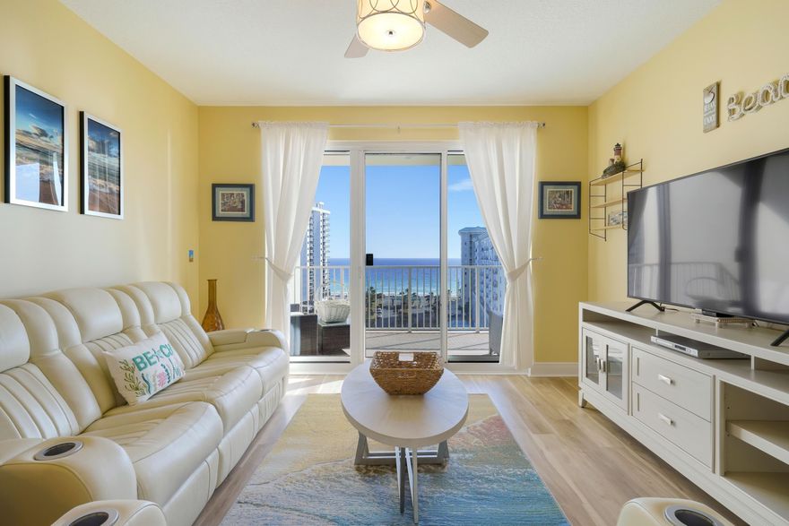 Come take a look at this fabulous turnkey updated two bedroom unit located in Ariel Dunes. This unit comes fully furnished with coastal decor and is ready for a new owner. Featuring new flooring, light fixtures, fresh paint, NEW AC, and a fully updated kitchen this unit is a one of a kind. Sit on the balcony and enjoy the views of Florida's BEST beaches and Glowing Emerald Waters. Take a short stroll to the beach or fabulous local eateries. Enjoy all the amenities on site including expansive pools, fitness centers, tennis, golf, basketball courts, plus so much more. Enjoy dinner at one of the many restaurants located in Seascape or take a golf cart ride up and down Scenic 98. This unit is ready for a full time resident, to be used as a second home away from home, or a vacation rental.