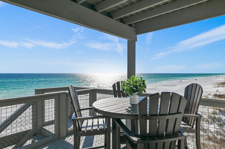 Phenomenal 3-story corner unit Gulf front townhome with panoramic views from every level. Being a west corner unit you have breathtaking, unobstructed sunset views. Sanddollar #20 is a prime location in Miramar Beach with NO HOA fees and an easy walk to local's favorite Pompano Joe's for dining & entertainment. With $122k in upgrades, attention to detail, upscale furniture,  4 levels of brand new decking & established rental income, this turn key property stands out above the rest. True rental numbers - not projections - make this a fantastic investment with $151k in gross income in 2023 and $116k already on the books for 2024. Being a low-density complex with 3 parking spaces & plentiful storage, this can also be an ideal primary residence or 2nd home and the epitome of coastal living!