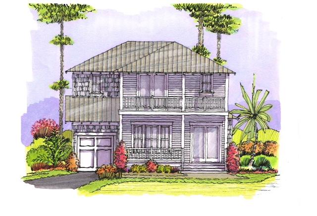 Beautiful Sandcastle Plan, 3BR/4.5BAloft (could easily be a 4 bedroom) has an attached garage and carport! Wonderful floor plan with spacious 1st floor owner's suite and expansive closet. Living room with fireplace is open to kitchen and breakfast room. Upstairs you will find two additional owner's suites plus another suite- that's 3 owner's suites total and a loft! Outdoor living and porches galore on this home with 4 covered porches- 2 overlooking preserve! Wood floors throughout the whole house, outdoor showers, impact resistant windows/ doors, and 2 x 6 exterior framing are just a few of the things we do differently than other area builders.