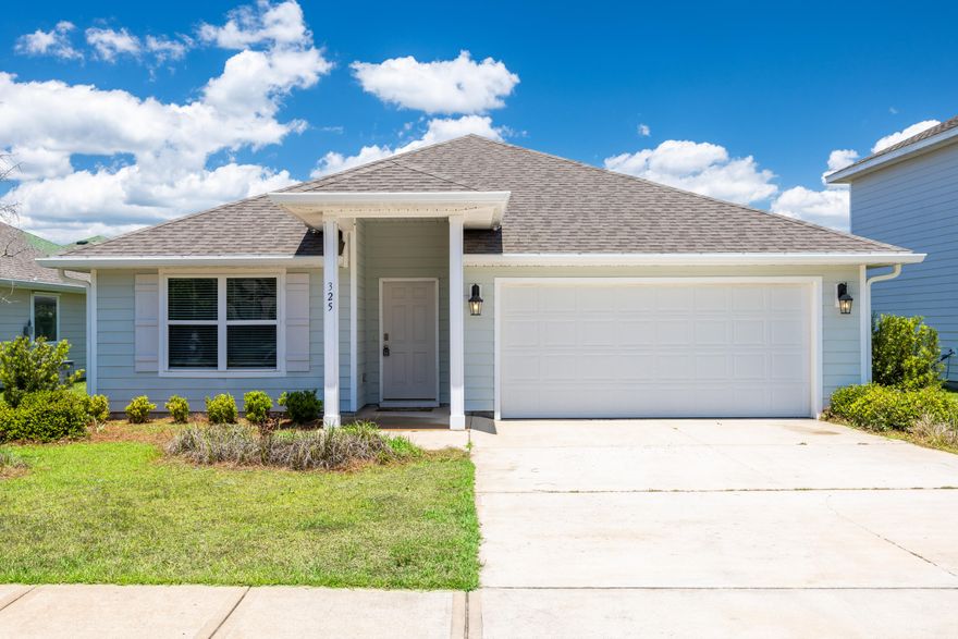 Step into a world of endless possibilities in this beautifully designed 4-bedroom, 2-bathroom home. With 1768 sq. ft. of thoughtfully crafted living space, this single-story gem in Freeport, FL, is the perfect canvas for your dream lifestyle.The heart of the home is a stunning open-concept kitchen and living area, where culinary adventures and family gatherings seamlessly blend. The kitchen shines with sleek white cabinetry, stainless steel appliances, and a generous island, ideal for casual dining or entertaining guests. Warm wood-look , Laminate flooring flows throughout, adding a touch of natural elegance to every room.Retreat to the spacious primary bedroom, a true sanctuary with ample space for relaxation and rejuvenation. Large windows in the bedrooms and living areas flood the home with natural light, creating an airy and inviting atmosphere.

Modern amenities abound, including ceiling fans for comfort, recessed lighting for ambiance, and a convenient laundry room. The bathrooms feature contemporary fixtures and finishes, providing a spa-like experience in the comfort of your own home.
With its perfect blend of style and functionality, this home offers the ideal setting for creating cherished memories and living your best life. Don't miss this opportunity to make your homeownership dreams a reality in beautiful Freeport, FL.

More Than a Home -- A Community Like No Other
Living in Hammock Bay is like stepping into a five-star resort that never ends. Residents enjoy:
-Three resort-style pools, including a lap pool
-A 4,000-square-foot 24-hour fitness center
-Tennis, basketball, and pickleball courts
-Two dog parks, complete with a dog-washing station
-An outdoor theater and Town Square hosting concerts, movies, and food trucks
-Miles of scenic walking trails and stocked ponds
-Private Bay Club with a dock, fishing pier, and breathtaking sunsets over Choctawhatchee Bay

With low HOA fees covering these unbeatable amenities, Hammock Bay stands apart from any other community in Florida.

A Location That Has It All
Situated in the thriving town of Freeport, this home offers the perfect balance of seclusion and accessibility. Within minutes, you can explore:
-The stunning 30A beaches
-South Walton's renowned dining and shopping
-Destin's lively entertainment scene
-Eglin and Hurlburt Air Force Bases, major airports, and top-rated schools
Everything you need is right at your fingertips.

Your Next Chapter Begins Here
This isn't just a home -- it's the backdrop for a lifetime of memories. Whether you're enjoying peaceful mornings on the porch, lively neighborhood gatherings, or the luxury of resort-style living, Mills Cottages at Hammock Bay delivers it all.

Don't let this opportunity pass you by--schedule your private tour today and experience the magic of Hammock Bay living!
