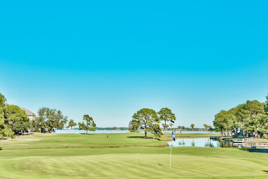 If you like golf course and bay views, this has both twice over! Look down the Links course # 7 fairway in one direction to the Choctawhatchee Bay, and down #8 fairway from the other for a matching view. If you like porches again there are two, one uncovered next to a cooking area and sliding glass door, another screened and covered with a dining area and seating area accessed through sweeping French doors. If you're thinking this is not your typical Fairways unit, you're right-with three large bedrooms and a wrap-around porch it was already one of the larger end units in the neighborhood.