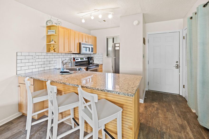 Low-cost of ownership getaway for you and your honey! This renovated, fully furnished condominium offers coastal touches throughout,  a fully equipped kitchen, pullout sofa, queen bed and art. This location plunges you into the middle of the best dining, unique boutique shopping, bike paths and some of the most challenging golf courses the gulf coast has to offer. Easy access to Hwy 98, allowing you to explore the nearby cities of Destin or Panama City Beach, as well as, the Northwest Florida Beaches International Airport. Sleeps 4. A new roof was installed in 2016 and exterior painted 2018.