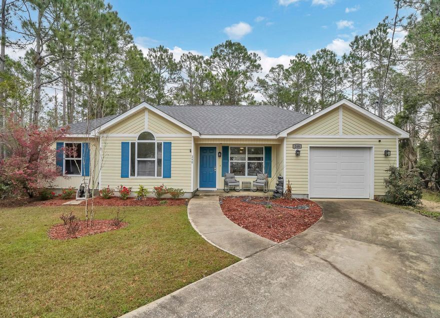 You will LOVE this LOCATION, this LOT, and this LAYOUT! Tucked in the back of convenient Monarch Estates, this one level, open floor plan, 3 bedroom, 2 bath home is absolutely a charmer! Lots of natural sunlight     and new paint with lots of trees and wildlife out every window. Feels like the country came to the city- so many conveniences, short distance to shopping, beach, festivals, restaurants, even the hospital! The home has a new roof, new water heater, new appliances, updated granite countertops,backsplash, granite composite sink in the kitchen, updated guest bath, and new landscaping. No HOA and YES! Short Term Rentals ARE Allowed!