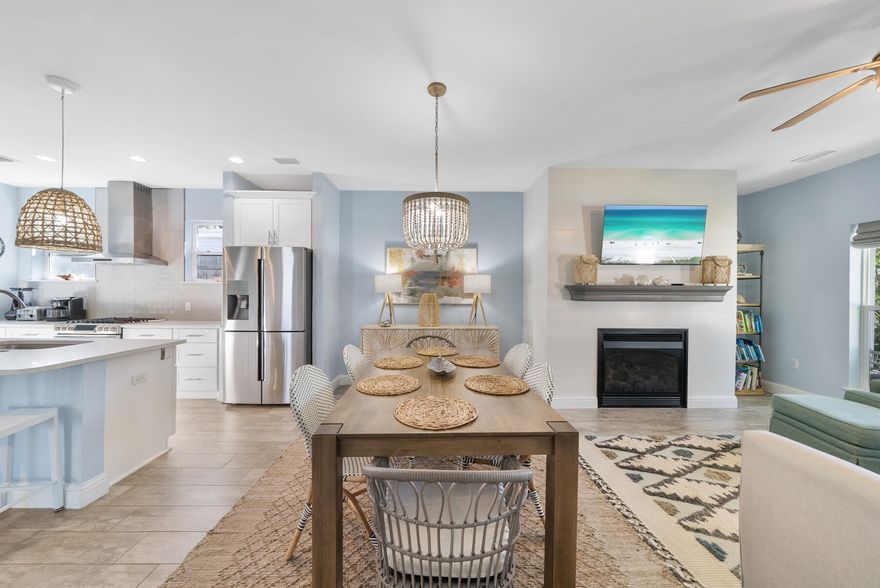 72-hour kick-out clause in place. Discover this beautifully crafted single-story beach home, nestled in the serene community of Gulf Shore Manor in Seagrove. Built in 2018 and meticulously maintained, this charming vacation rental retreat offers a quintessential modern coastal vibe and located just a .5 mile stroll to five deeded beach access points dedicated for Gulf Shore Manor. The home is bright and inviting with an open living space with a custom fireplace, built-in shelving for ample storage, a central kitchen island and custom gas stove ideal  for entertaining and creating memorable culinary delights at the beach. Nestled on the peaceful and private Barcelona Road, tucked away off San Juan Avenue, the property boasts a 30-foot buffer ensuring no development on the west side of the street enhancing privacy and charm. The thoughtful layout includes three spacious, private bedrooms and two well-appointed bathrooms with the primary ensuite bedroom tucked away at the rear of the home. Just off the modern coastal kitchen, through the laundry room is exterior door to the incredibly spacious and private backyard. Currently set up with a picnic table, lounge chairs and a firepit, this home has plenty of room to add a private pool, expand the current footprint or detached carriage house. This charming beach bungalow conveys turnkey and fully furnished presenting an exceptional opportunity as a vacation rental, second home, or primary residence. 

Situated in the highly sought-after neighborhood of Gulf Shore Manor - one of the oldest and most popular non-HOA communities on 30A, this coastal retreat is beloved by both vacationers and year-round residents for its prime location, proximity to fine dining, shops and dedicated beach access points. Rental income projections are available upon request for prospective buyers. This home is priced to sell and ready for you to start generating income right way. Don't miss your chance to own a slice of paradise on 30A!  

Buyer to verify all dimensions. 





