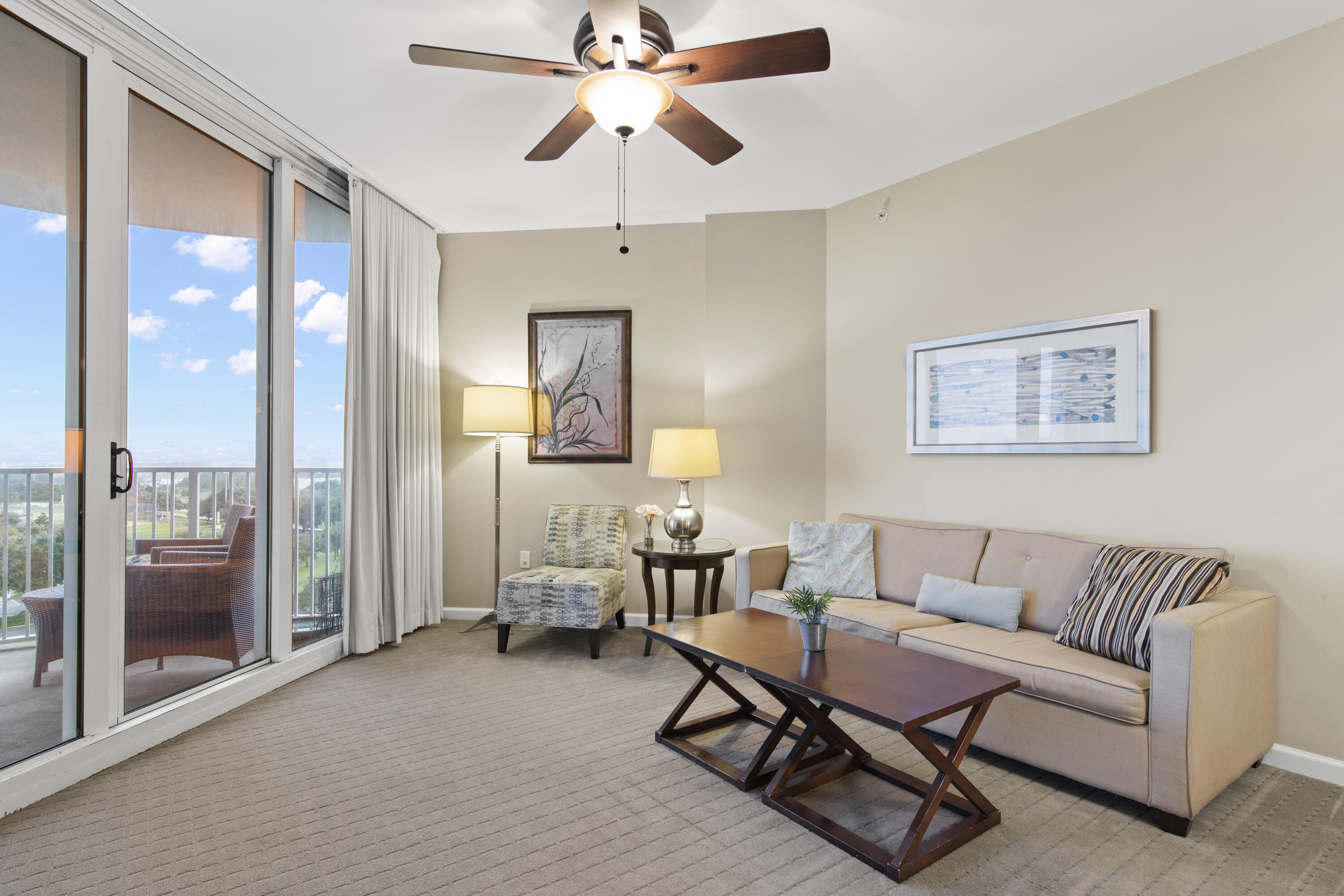 Looking for a great rental investment opportunity, or a home away from home? This charming 8th floor unit offers all of that and more! Beyond the serene view from the balcony, the Palms of Destin provides amazing amenities including an expansive lagoon pool with waterfall and spa, children's pool, beach tram, playground, splash pool, tennis and basketball courts, large fitness center & covered parking. Association fees cover ALL utilities, including electricity, water, cable, and internet. You won't want to miss out on this one, so schedule your private showing TODAY!
