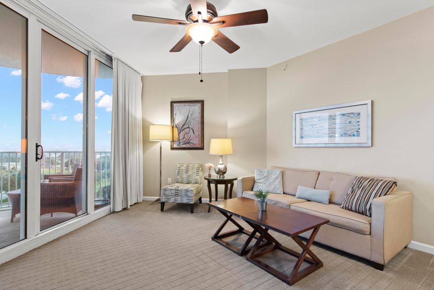 Looking for a great rental investment opportunity, or a home away from home? This charming 8th floor unit offers all of that and more! Beyond the serene view from the balcony, the Palms of Destin provides amazing amenities including an expansive lagoon pool with waterfall and spa, children's pool, beach tram, playground, splash pool, tennis and basketball courts, large fitness center & covered parking. Association fees cover ALL utilities, including electricity, water, cable, and internet. You won't want to miss out on this one, so schedule your private showing TODAY!