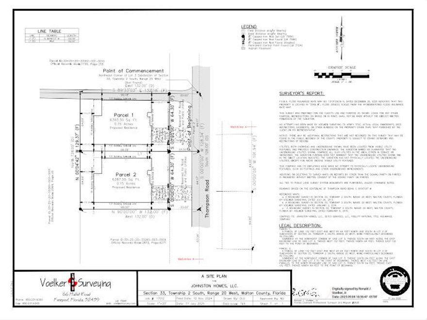 For Sale 2 LOTS Residential lots.$265,000 EACH .. Sold As a Package. Lot A & B Lot is level for easy clearing and all is in zone X. Adjoining lot (MLS 990463) is also available at same list price. Just a short drive down Thompson Rd to 30 A and the beaches in the Dune Allen Area.