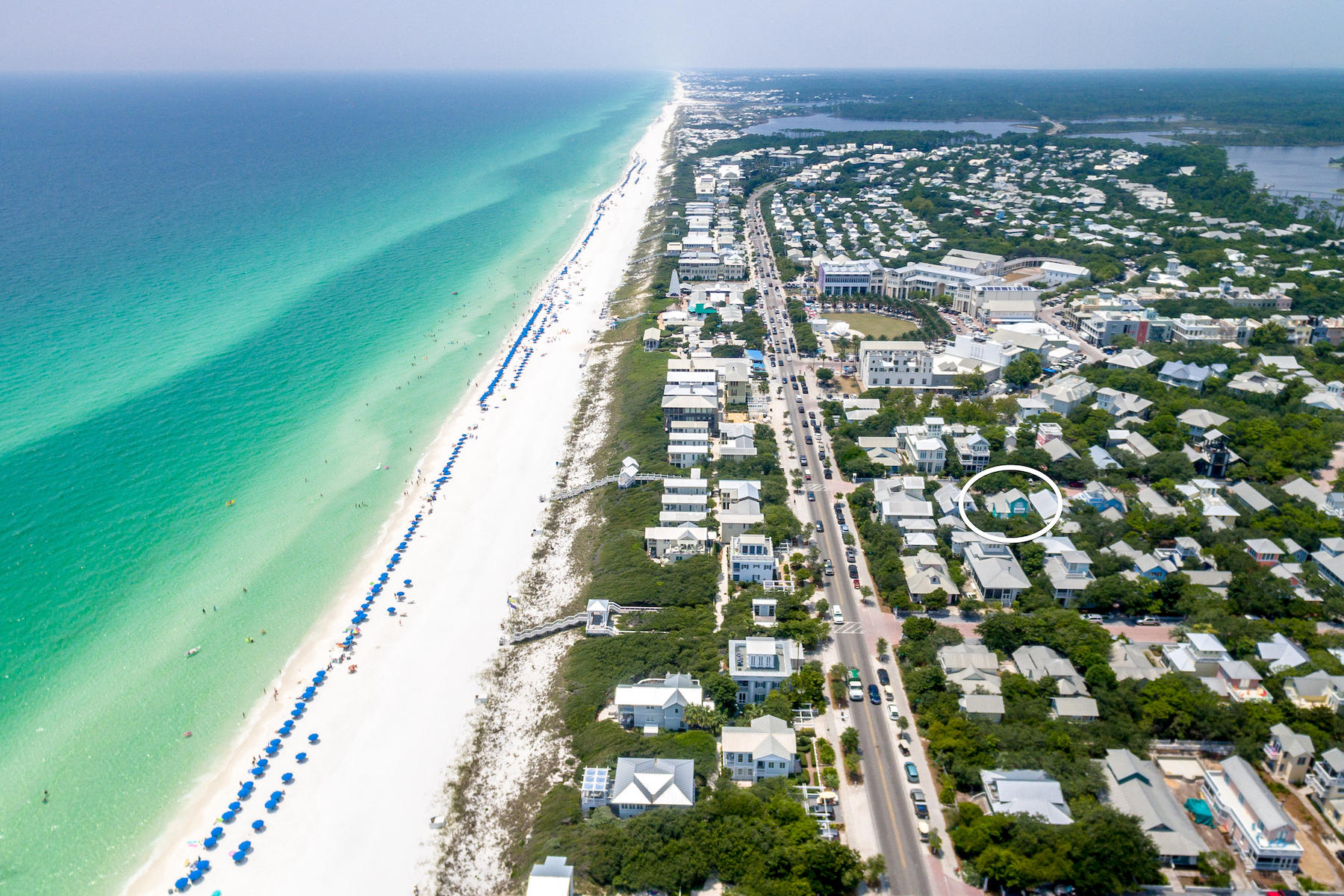 Located just 3 lots in from 30A across from the sugary white sand, Salty Dog has a laid-back, beach lifestyle. The cottage blends cheerful colors with relaxed accommodations. The front porch wraps around the south side of the cottage with plenty of room for outside dining. The open plan of the first floor allows for plenty of space to unwind at the end of a fun-filled day on the beach. Entertain guests on the porch or move inside to admire the crisp and modern interior. A recent update to the kitchen features quartz counter tops and stainless steel appliances. From the contemporary style, breakfast bar for casual dining, to the accompanying main dining space and comfy living room, there's much to enjoy about Salty Dog. The first floor includes a king bedroom and a second bedroom with two
