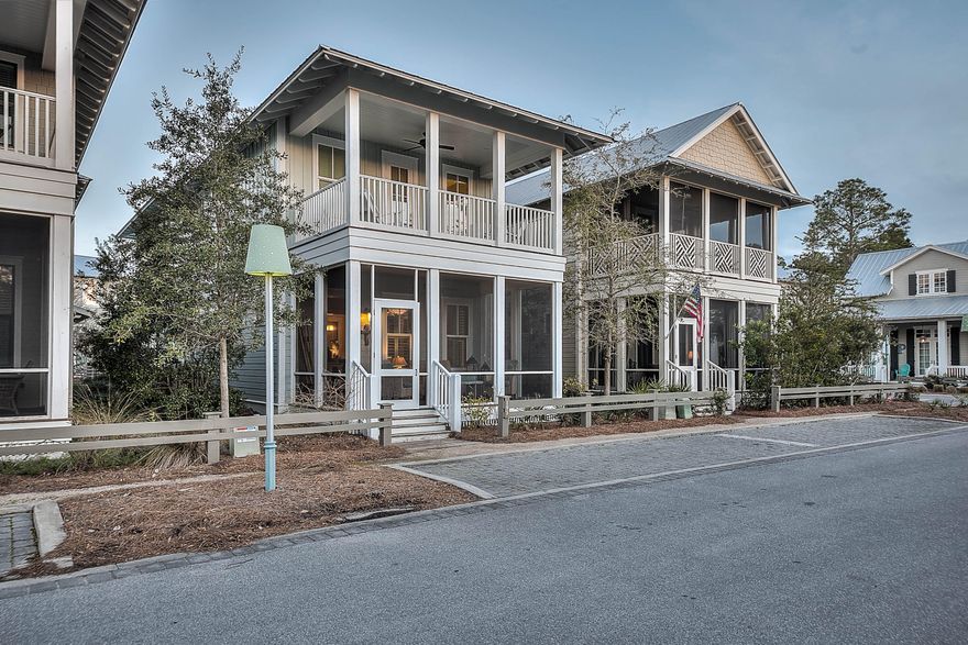 Beautiful home, located in Watercolors Crossing's district is turn-key ready!! It is evident that the home owners truly loved their beach home.
This Beach Cottage offers 2,243 sq feet, 3 bed + bunk room, 3.5 bath, Kids den with vaulted ceilings upstairs, full size laundry room, each bedroom joined with it's own private bathroom equipped with double vanities and granite counter tops. Upstairs master bedroom features large private balcony that faces a serene pond located directly across the street. The community pool is a two minute walk down the street. Upon entering the upstairs master bath, you will find an oversized shower with dual shower heads. Additional features include: 10' ceiling through first floor hardwood flooring throughout home, 3 owners closet, outdoor shower, cottage V-groove trim in living/dining area countertops, custom cabinetry with easy glide doors/drawers, island/under cabinet lighting in kitchen, GE monogram appliances, office nook located off of dinning area.

Amenities include: community pools, beach club, nature trails, kayaking, canoeing, fitness center, tennis, camp WaterColor.  Great central location, no need to travel far - public beach access is just at the end of hwy 395!