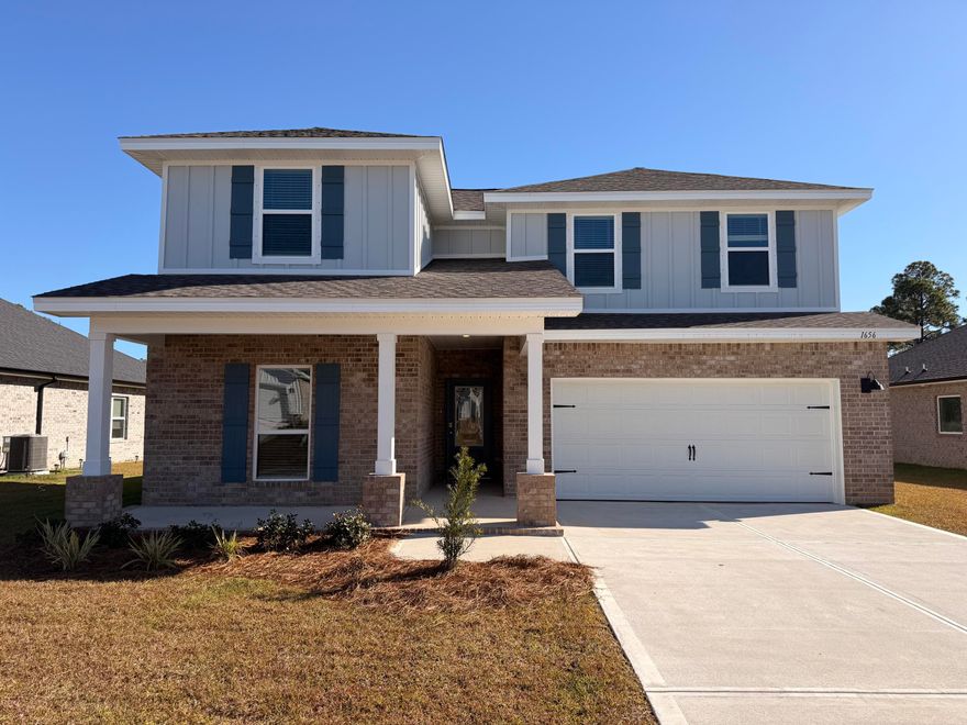 STUNNING NEW CONSTRUCTION in ROMAN OAKS COMMUNITY! NEW ''OZARK'' floorplan, a well-designed 2 story model with 2 bedrooms ''&'' a living room on ''EACH'' level. Highly desirable open concept. The kitchen, living room & dining area flow together for relaxed living. Open kitchen features: all stainless-steel appliances, pantry, Quartz kitchen countertops, nice island, smooth-top range, built in microwave & quiet dishwasher. The stairway is right off the kitchen for ease of access for both levels. Bedroom 1 offers a spacious walk-in closet, & adjoining bath has a double vanity, large shower, linen and water closet. All 3 baths offer Quartz countertops. Covered back patio, Smart Hm. system & more. Fabric hurricane window protection is included. Gulf Breeze (Midway) location.