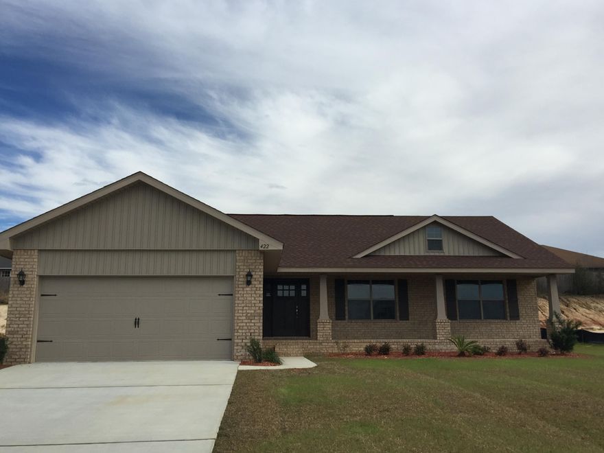 This brick craftsman charmer is the perfect starter home. Landscaping package with fully sodded yard add to the quaint curb appeal. The beautiful garden tub and separate shower in the master bath, ceiling fans in the living room and master bedroom (add'l rooms braced and wired for fans) make this a must see home. The garage is painted and finished with baseboards and has a pull down ladder for attic access. This home is available now and you could be in your brand new home now!! Adams Homes pays closing, appraisal and inspection costs and provides a 1yr home and 10yd bonded builder warranty. $5000 incentive offered on this home through February. Stop by the Alicia Place model home to learn more.