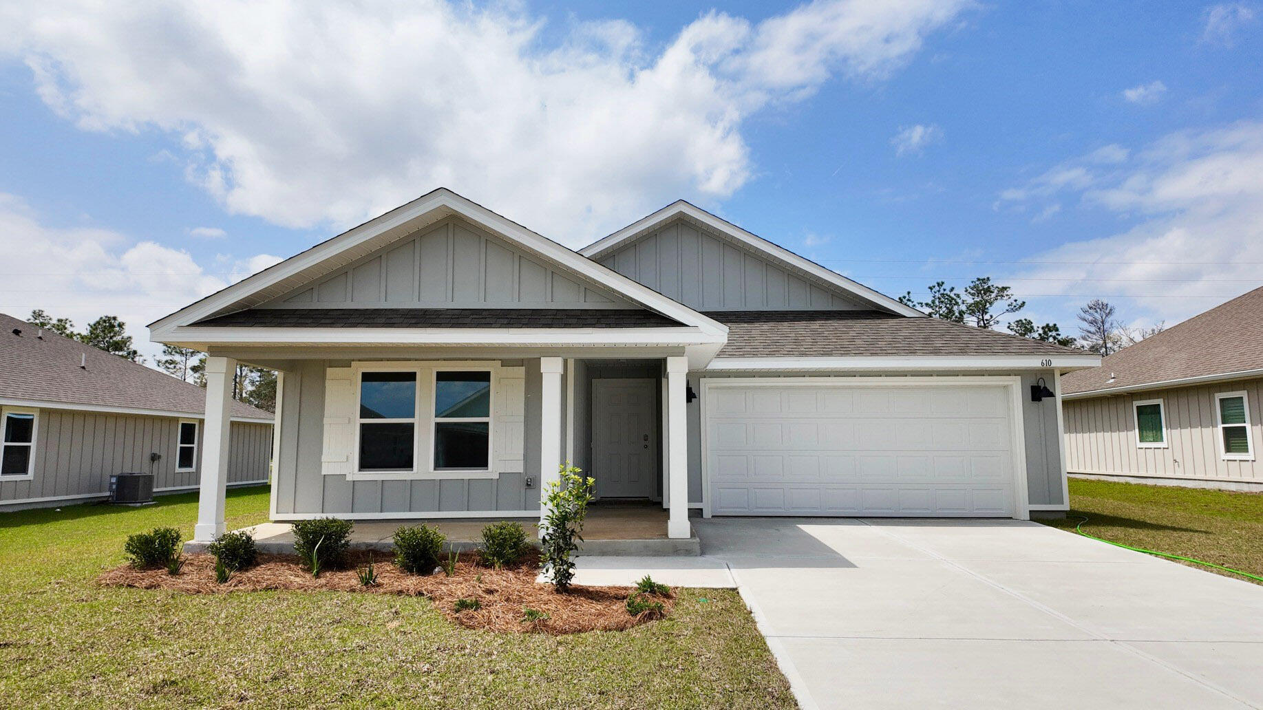 FABULOUS brand-new design, the ''Lakeside'' floorplan Shoal River Landing with a Community Pool, pavilion and more. Fast Growing Crestview area. This highly desirable new floorplan provides an awesome OPEN concept, no wasted space, 5 beds, 3 baths, nice covered back patio & 2 car garage. Well-designed kitchen with granite countertops, beautiful stainless appliances, smooth top range, quiet dishwasher, built in microwave & a spacious dining area. Striking (EVP) wood look flooring, plush carpet in the bedrooms. The Smart Home Connect System includes several convenient devices. Popular durable Hardie board exterior adds charm to the classic craftsman exterior. Stylish curb appeal. Easy drive to the airport, military base, beaches at Ft. Walton, Destin & minutes to golfing. Must see.