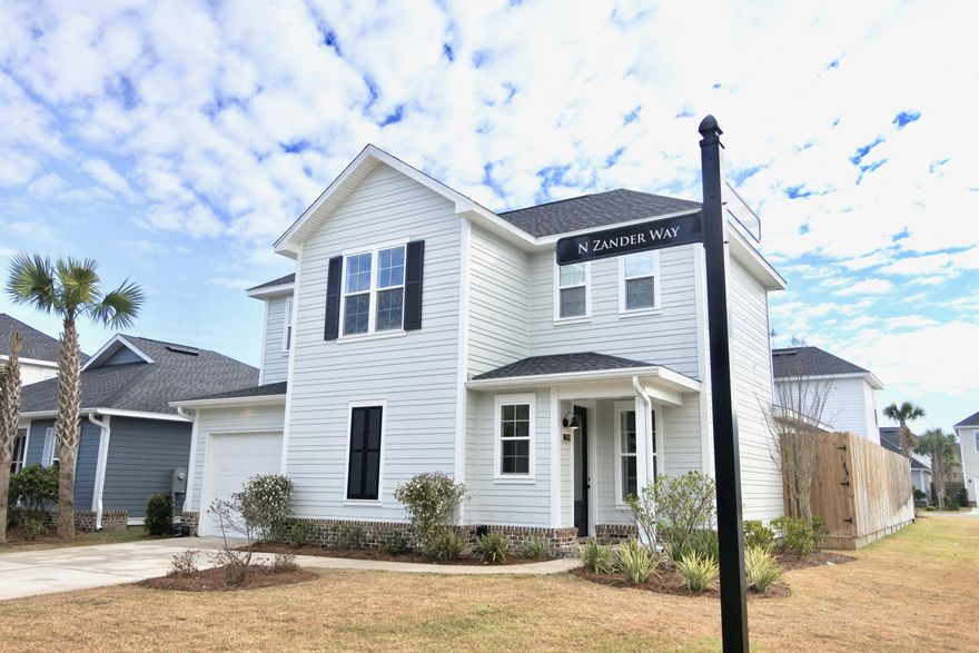 Most popular plan on corner lot in CSV! The Christopher Plus plan has larger 2nd and 3rd bedrooms, a large bonus area, and a single car garage. Over $5,000 in upgrades were put into the details of this home and it has been lived in less than one year. The kitchen has an extended island with additional storage beneath the bar, quartz countertops, wood quiet-close cabinetry, & stainless steel appliances. This plan boasts the largest screened porch (16'x10'ft) in CSV and CORE-TEC wood flooring throughout entire home as well as porcelain tile and marble in bathrooms. The HOA dues provide a community pool, dog park, exercise facility, large playground and another park currently under construction. HOA also covers all landscaping for every property.