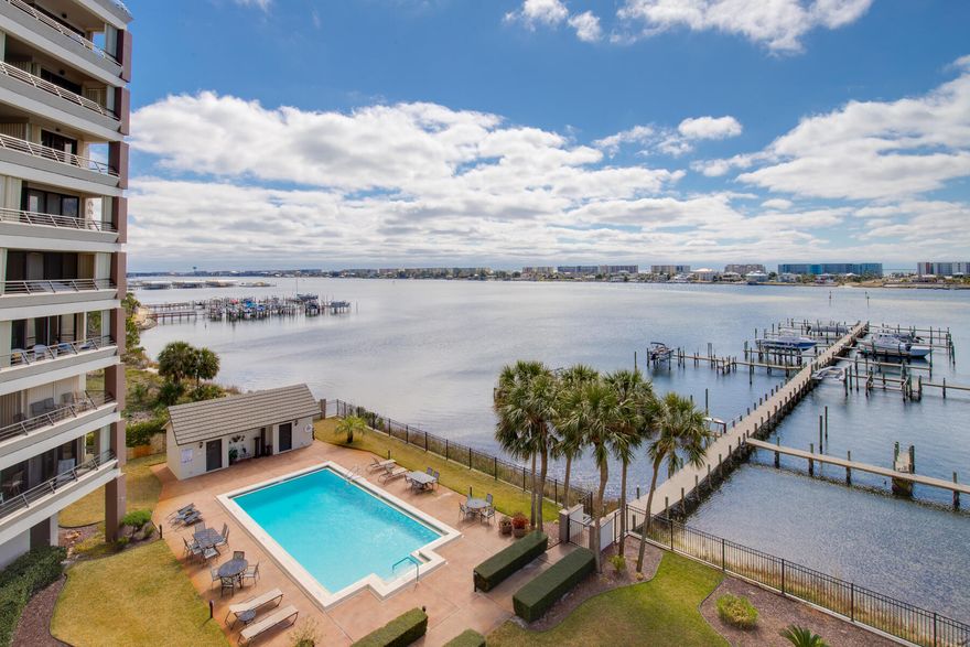 Fantastic waterfront unit with breathtaking views on the Santa Rosa Sound.  BOAT SLIP INCLUDED.  The unit has new A/C Unit, interior paint, completely replaced exterior walls, windows, new hurricane shutters and storm door. Every Bedroom has a waterview!