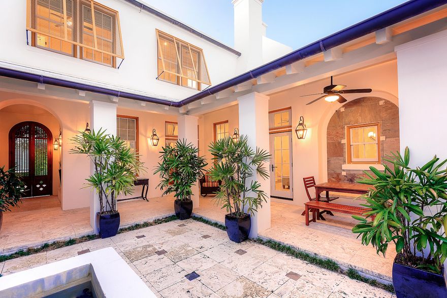 This Gary Justiss-designed courtyard home is as close to the beach as you can get without paying the premium to be on the south side of 30A! With 4 bedrooms + bunk, this Alys Beach original sleeps 10 and is just 4 houses north of 30A on the Sea Garden Walk pedestrian path between N. Charles & N. Somerset Streets at W. La Garza Lane. Although it has never been rented, this single-owner, immaculately maintained villa makes for the perfect vacation rental. Offered unfurnished, local interior designer, Holly Shipman, has put together two distinct furnishings plans in the Alys Beach vibe to give potential homeowners a couple of attractive and equally effortless choices to make the most of the season!Come take a look and imagine the possibilities for yourself!
