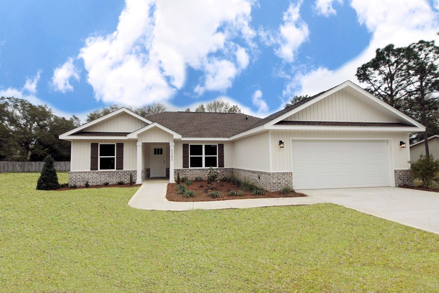 Introducing a stunning brand new construction home, offering the perfect blend of modern luxury and comfort. Nestled on an beautiful lot, this 4-bedroom, 2-bathroom residence exudes elegance at every turn.  Step inside to discover a seamless flow of luxury vinyl planking gracing the entirety of the home, leading you to a captivating open-concept kitchen adorned with exquisite granite countertops, complemented by stainless steel appliances, custom cabinets, and brushed gold accents, creating an atmosphere of refined sophistication. The master bedroom boasts a charming tray ceiling, adding a touch of grandeur, while upgraded lighting and ceiling fans adorn every corner of the home, ensuring both style and comfort. Outside, the meticulously landscaped yard elevates curb appeal to new heights. Custom paint colors adorn both the interior and exterior, adding a personalized touch to every corner. The master bath features double vanities and a generous soaking tub, offering a serene oasis for relaxation. This impeccable home awaits its fortunate new owners to indulge in a lifestyle of unparalleled luxury and comfort.

Seller will provide final survey as well as Certificate of Compliance for Termite in place of a WDO. 
Seller to provide refrigerator, blinds, new sod and privacy fence.  Closing cost will be paid if using preferred lender. 
Please call listing agent for details.  

* stock photos* 