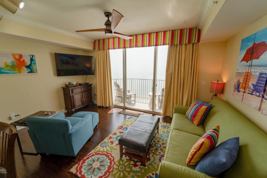 I truly love Tidewater!! And this charming 1 bedroom, 2 bath unit is one of my all time favorites! Not only are the views amazing, this unit has some other wonderful features such as - a bunk room (not just the ordinary hall bunks), it has tile & wood throughout, decorated incredibly cute and beachy, its in great condition (never rented), its on the 13th floor (not too high, not too low) and it has it's own storage unit. Tidewater is known for it's awesome amenities such as a large gulf front gym with sauna, two incredible large resort pools (one for each tower) so plenty of lounging space, a cafe and a market! The location is one of the best! It is close to Pier Park, grocery stores, restaurants and all the activities Panama City Beach and 30A have to offer. Great unit. Great location!