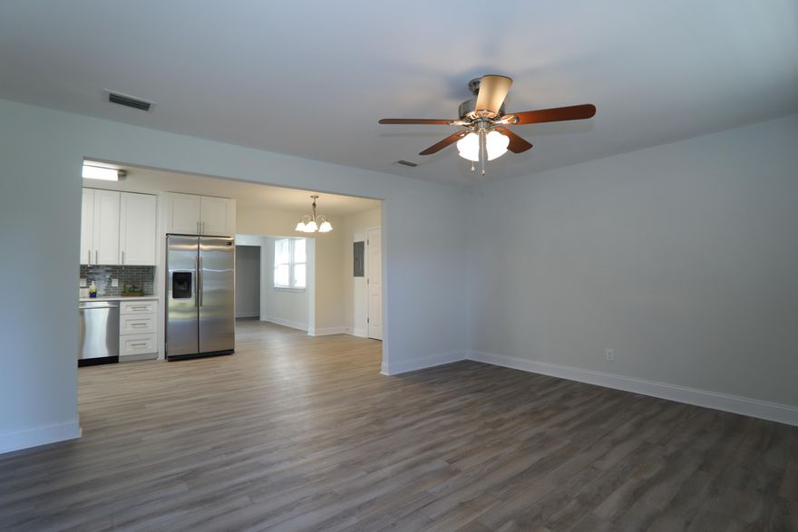 Move in ready home with 85k in upgrades. RARE 4-bedroom and 3-bathroom home! This home has undergone a complete makeover and is located in the prime Old Destin area. Updates done to this home include new: kitchen, master bathroom with shower, flat ceilings, light fixtures, ceiling fans, inside laundry, remodeled two bathrooms, quartz, stainless steel appliances, high-end flooring, interior and exterior paint, and much more! This home sits on a large corner lot, which adds some great curb appeal. Inside the home you will find an incredible great room that includes a large all-brick fireplace: a timeless and elegant touch. The kitchen includes an eat-in area that will be perfect for breakfasts on busy mornings.