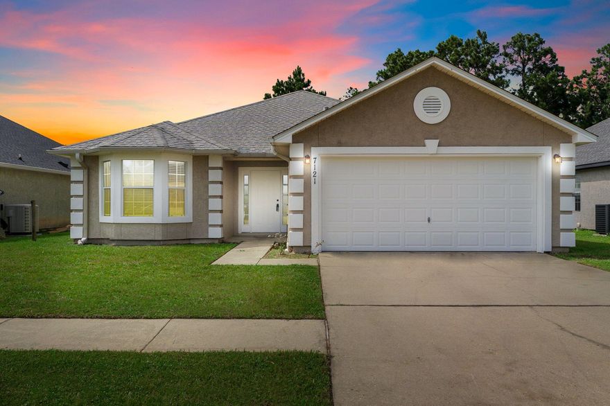 Welcome to this beautiful well kept 3-bedroom, 2-bathroom home. The seller has recently repainted both the interior and exterior, and replaced the carpet throughout the home, ensuring a fresh and move in ready feel. This home is partially fenced and would be easy to fully enclose, offering added privacy and security. A lovely covered back patio off the breakfast nook ensures relaxing evenings or mornings in a serene outdoor setting. Conveniently located to Naval Base Panama City Beach (4 min), just minutes from Panama City Beach accesses, and a short 8-mile drive from Pier Park, this home offers the perfect blend of comfort and accessibility. Don't miss out on this fantastic opportunity to own a move-in ready home in a convenient location.