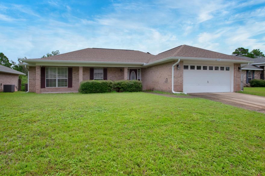 New roof on order! Welcome home to this beautiful Waterstone subdivision 4 bedroom home! This 1,815-sqft home has a huge deck for entertaining. Open floor plan with high cathedral ceiling, plant ledges and tiled dining area and kitchen. Kitchen includes breakfast bar, pantry, stainless steel appliances and tiled backsplash has everything you need! The master bathroom has a double vanity, garden tub, separate shower and a large walk-in closet. This property resides 20 minutes from Navarre Beach and 30 minutes from Hurlburt Field. Make this your new home and schedule your showing today!