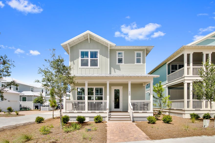 This is the LOWEST priced new construction home on the East side of 30A -- in almost sold out NatureWalk community. Come be near all the fun in Seaside & Watercolor but own for a fraction of the price! . This won't last long! Lily Lane beach trail allows you to bike to the beach in 5 minutes. This 3 bedroom, 2 -1/2 bath home includes a 2 car garage and 2 covered porches AND is offered furnished. Everything is light, bright and beachy. Upgrades throughout including wood floors, ship lap, gorgeous white beams, Carrera countertops, shaker cabinets and more! Outdoor shower and gas line run to back porch. Corner homesite with room for a small fence for your furry friends. Resort style amenities are just around the corner- The Gathering Place is at the heart of the community with