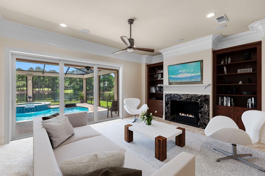 Sitting on a generous 0.34-acre lot, this gorgeous Tuscan-inspired residence offers an incredible resort lifestyle at Sandestin Golf and Beach Resort. Offered for sale by its original owners, this custom home has amazing views across the screened pool and spa to the serene lake and mature trees lining Burnt Pine Golf Course. Safely tucked away behind the No. 7 tee, there is no chance of this prestigious home being hit by errant golf balls. Offering an amazing indoor-outdoor lifestyle, this exceptional energy-efficient home was built to highly exacting standards utilizing reflective Boral roof tiles and solar panels that sell excess power back to the grid. The stunning saltwater pool benefits from a solar cover and an ozonator, reducing the need for chlorine.