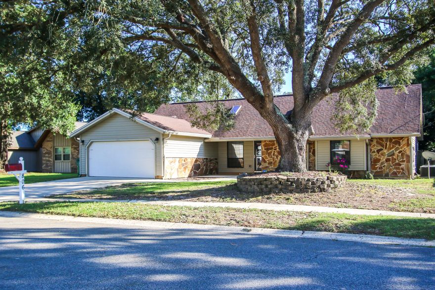This gorgeous home is situated on a cul-de-sac 2.5 miles from Hurlburt Field's back gate. This 4 bedroom 2 bathroom home features a nice sized living room w/ vaulted ceilings & wood burning fireplace. Beautiful updated kitchen w/ stainless steel appliances, smooth close drawers, peak through window to the dining area & a breakfast bar. The master suite has double vanity sinks & a window bench seat. The 4th bedroom is upstairs by its self & could be used for a man cave, playroom, office, or gym. The fenced backyard has an open deck & a LARGE shed that is 8 x 12 w/ a loft. Fresh interior paint & new carpet. ROOF & HVAC-2013, WH-2010. Convenient location close to NWF College, between both bases, hospital, shopping and restaurants. Please have offer accompanied by loan letter or POF. Thanks!
