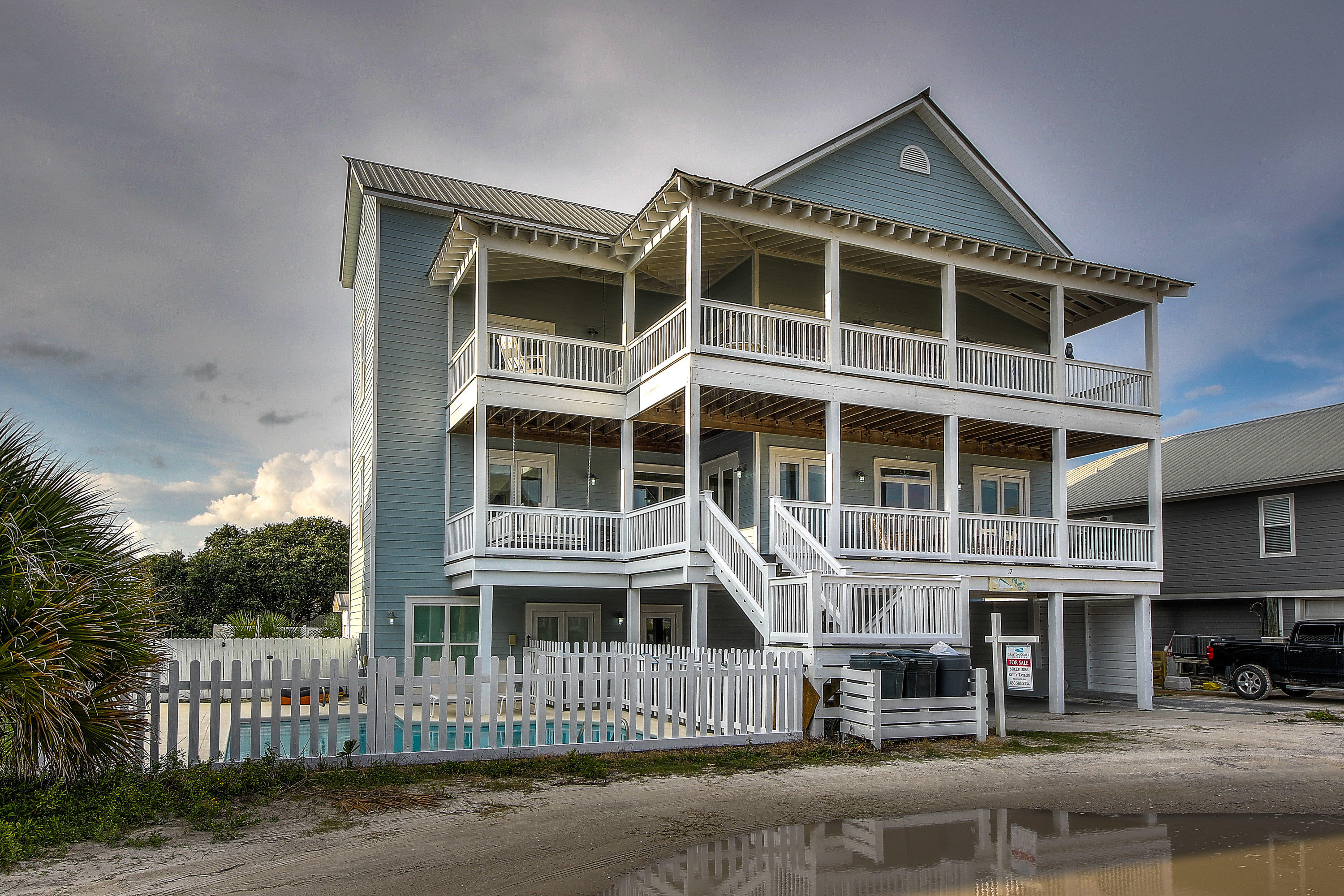 Spectacular gulf views from this spacious 6 bedroom, 5 1/2 bath home in Grayton Beach. Beautiful interiors with living, dining, kitchen & guest bedroom on 2nd level. Two huge bunk rooms on 1st level. Master and three large bedrooms on 3rd level. Walk out to one of the large porches & enjoy the panoramic views of Grayton & warm gulf breezes. You will love the private pool which has recently been resurfaced. ''Conch Out'' is not currently used as a rental, but has a projection of $126k. Located just a short stroll to the beach & local restaurants, The Red Bar & Chiringo. This home is a Grayton Beach gem.
