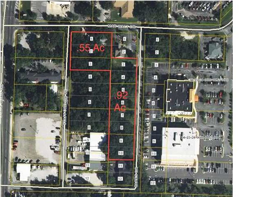 parcel consists of 4 separate parcel id numbers AS SHOWN BY LOTS 3-10 totaling .92 acres of business commercial zoning, great location across from the hospital and close to both air force bases. please call broker with any additional questions. there is additional acres available totaling 1.47 acres PROPERTY TO BE SOLD ''AS IS''.