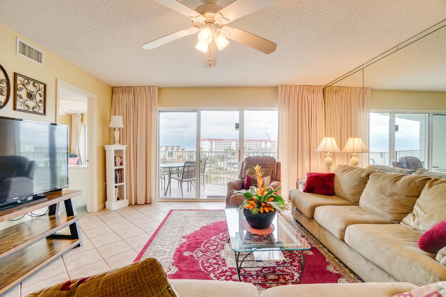 Do not miss your chance to own a gorgeous condo with Gulf views AND one covered assigned parking spot at Seacrest condominium! This condo offers upgraded kitchen and bathroom countertops throughout, master bedroom balcony access, and sleeps 6 comfortably! This condo is a turnkey investment you and your family will enjoy for years to come. Enjoy the good life at Seacrest with a sparkling INDOOR/OUTDOOR swimming pool, ample parking, BBQ's, tennis courts, basketball courts, fitness center, - and don't forget the beautiful beach right outside your door.