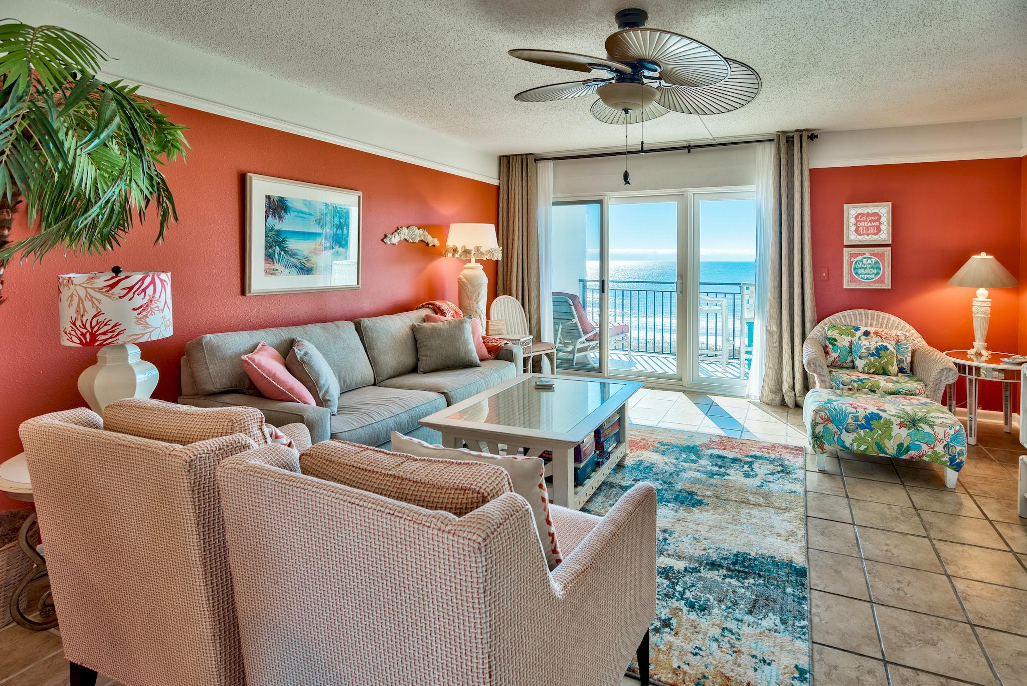 Artfully decorated with unhampered views of the Gulf of Mexico, this two-bedroom unit at Emerald Isle is positioned to amplify the views of both the Intracoastal waterway as well as the Gulf of Mexico.With nearly $35k in gross rental income, this unit is ideal for a short-term rental property. The unit showcases an open floor plan which leads out to the awe-inspiring balcony that is accessible from both the main living area and master bedroom.The noteworthy kitchen features sleek granite countertops, tile backsplash, refinished cabinetry and stainless steel appliances. The master bedroom is situated to maximize the unparalleled water views and has access to the balcony offering exceptional indoor/ outdoor living. The master bath has been modernized including a fashionable vanity.