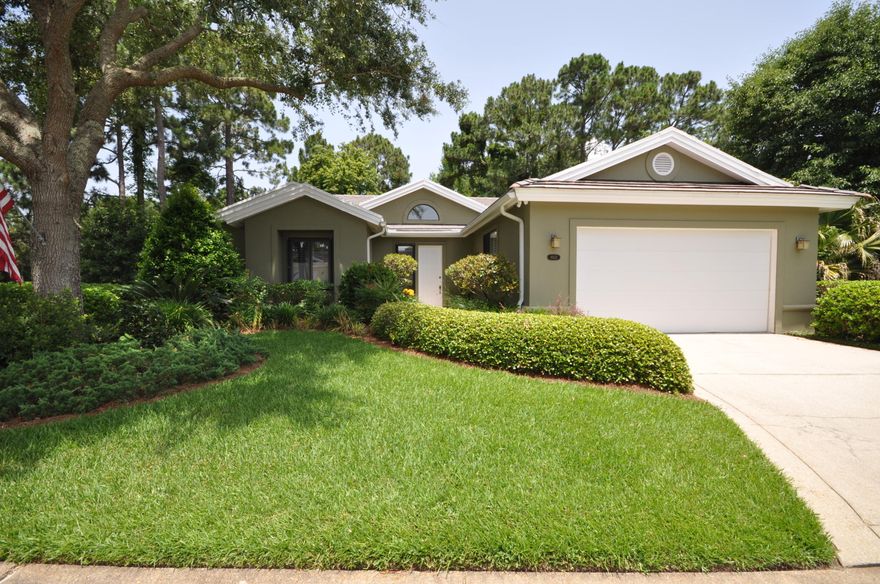 Spacious one floor home in the quiet neighborhood of St. Andrews within the Sandestin Golf and Beach Resort is perfect as a full time or vacation home. The home allows the outside in with all the windows and heated/cooled florida room. When you enter the home you are welcomed into the open living space and view to the picturesque backyard. The kitchen is perfect for cooking a quick snack or gourmet meal with a large pantry. The Florida room provides the ideal space for gathering with friends or enjoying a good book. The Master suite is a private retreat at the back of the home with attached master bath including walk in shower and jetted tub. There is a large walk in closet. The front two bedrooms are perfect for guests or an office with with plenty of closet space.