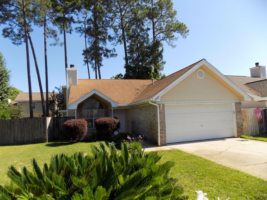 Charming home in central Fort Walton Beach with easy access to both bases and the beach. This 3 bedroom, 2 bath home is located in a wonderful, family neighborhood. The home is move-in ready with brand new vinyl plank flooring in the great room, hallway, and master bedroom. Granite countertops, tile flooring, and a window for plants looking out to the backyard greet you in the fabulous kitchen. The master bedroom is spacious with a built-in corner bookcase, new paint and flooring and a patio door leading outside. Gorgeous soft close cabinets, granite counter top, and an updated shower highlight the master bathroom. Lovingly maintained landscaping in the front yard and fenced in backyard with a deck make this the perfect place to entertain friends and family. This is a must see home!