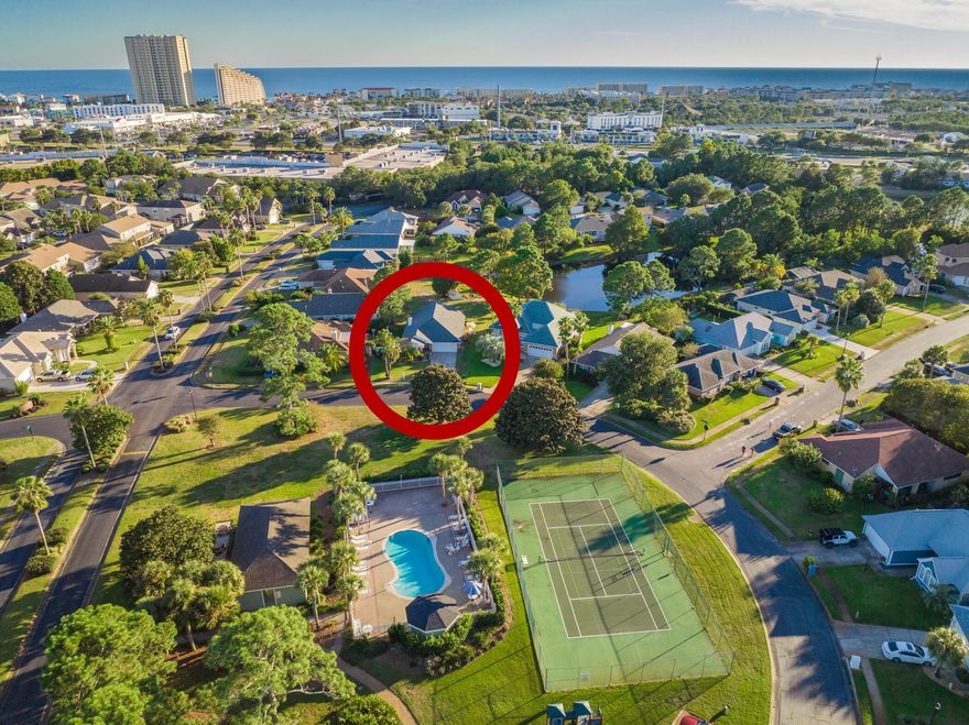 Price Reduced!! Don't miss this opportunity to own in the highly sought after community of Bayside. This home location is fabulous! It not only sits across the street from the Bayside community pool, playground, gazebo, and tennis courts.. but it is also lake front with an impressive backyard! Ideal location!! You're sure to fall in love with this spot within Bayside! Offering 3 bedrooms/2 baths, this floor plan offers privacy for the master suite, and has a recently updated master bath. This wonderful neighborhood is a short walk, bike, or drive to great shopping, dining, and the beautiful beaches! If you love convenience, this neighborhood is one to consider!