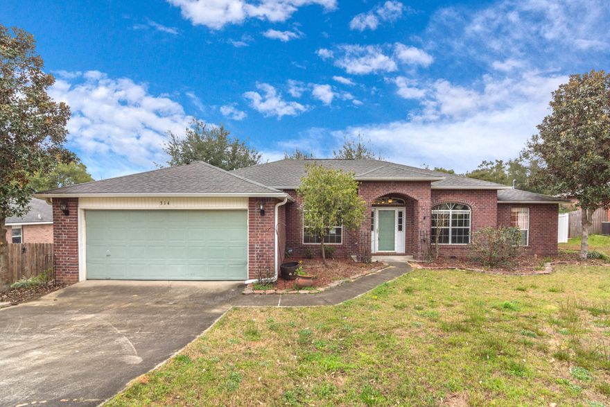 Great family home on the south side of Crestview. This location provides a short commute to everything in Crestview as well as the 7th Special Forces compound, Duke Field and Eglin AFB and Hurlburt Field. The current owners have updated this home to include a kitchen makeover with GRANITE, STAINLESS STEEL appliances and a custom glass tile backsplash. The bathrooms have new vanities and GRANITE counters. The master bath has basin sinks and updated lighting fixtures and tile. NEW CARPET and laminate WOOD floors in the main areas just completed. The back deck is spacious and overlooks a large back yard with white vinyl privacy fencing. Practical notes: Hurricane Shutters are stored in garage and easy to install. Home Warranty provided for peace of mind.