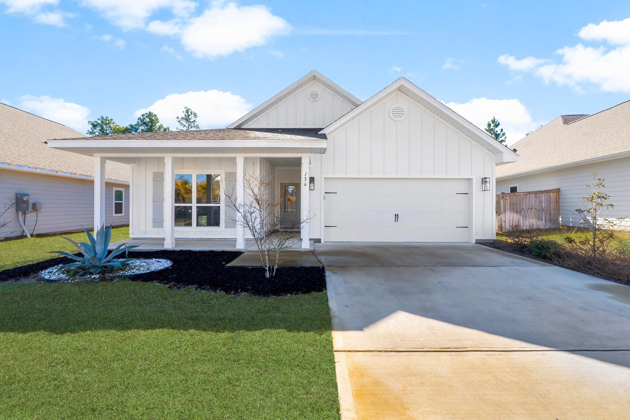 156 Emarie Grey Circle is a 4 bed, 2 bath, 2 car garage plan located in The Preserve at Paradise Cove! This home has a lengthy list of custom upgrades after construction. Starting with the large kitchen/living space with shiplap accent walls, shaker cabinetry and stainless appliances. Large master bedroom with accent wall. Master bathroom en suite includes a private water closet, double vanity, frameless tiled shower with separate garden tub and spacious walk in closet. Custom barn door providing privacy for the 2 spare bedrooms, modern fixtures, cabinetry in the laundry room providing storage and so much more. Enjoy the breeze on the spacious and private back patio with fenced yard and fire pit area! This community is in a central location between all schools, close to the beaches and 30A and the bay!
Photos are stock. New photos coming after the first of the year! This home is a must see in person. Call for a showing today!
**Unfurnished. Washer and dryer included.
The Beach Sunsets Inc. Resident Benefits Package is designed to provide convenience and professional services to our residents. By applying, Resident(s) agree to be auto-enrolled in the program and pay an additional $25.00 each month, payable with rent. Benefits of this package may vary due to the property specifications. No discount will be given if an element of the package is not available. The cost of this package is all-inclusive.