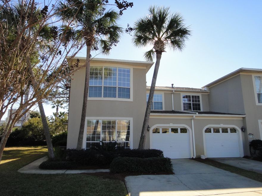 What a rare find! Bon Villa townhomes are in a great location and close to everything. The emerald waters of the Gulf of Mexico are within 5 mins of this unit. The Silver Sands Outlet Mall with over 100 stores is next door. Sandestin Golf & Beach Resort and Grand Blvd have many restaurants and shopping. This unit features 3 bedrooms, 2 baths, a one car garage and 18 foot ceilings! It has a very open floor plan with the master bedroom on the main floor. Bon Villas is located in the community of Bayside. Bayside offers a recreation area with a picnic table, a covered pavilion, tennis courts, a playground, palm trees galore, a second pool, and a bayfront dock for sunsets or fishing.