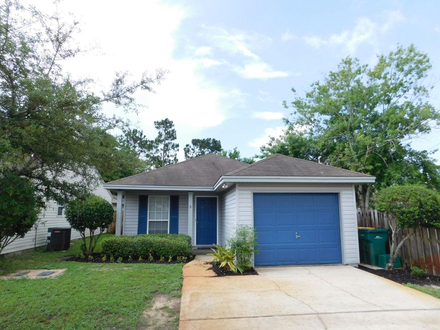 Such a cute cottage located in Shalimar. This home has new carpet, 2 yr old luxury vinyl flooring in kitchen, new paint, new kitchen backsplash and a new roof is sceduled for July. This ''Shalimar Cottage'' home is part of a thoughtfully planned 29-lot subdivision where each home has access to a pretty, tree shaded private community park with a lovely walking path. Virtually maintenance free, this vinyl home also has a fenced yard and a community sprinkler system. The open floor plan features a kitchen that is open to a great room with large sliding glass doors that let in lots of natural light. Go out your back gate and walk around on the walkway or just sit and enjoy the peace and serenity of the private park. Short drive to Eglin and walking distance to shopping and restaurants.