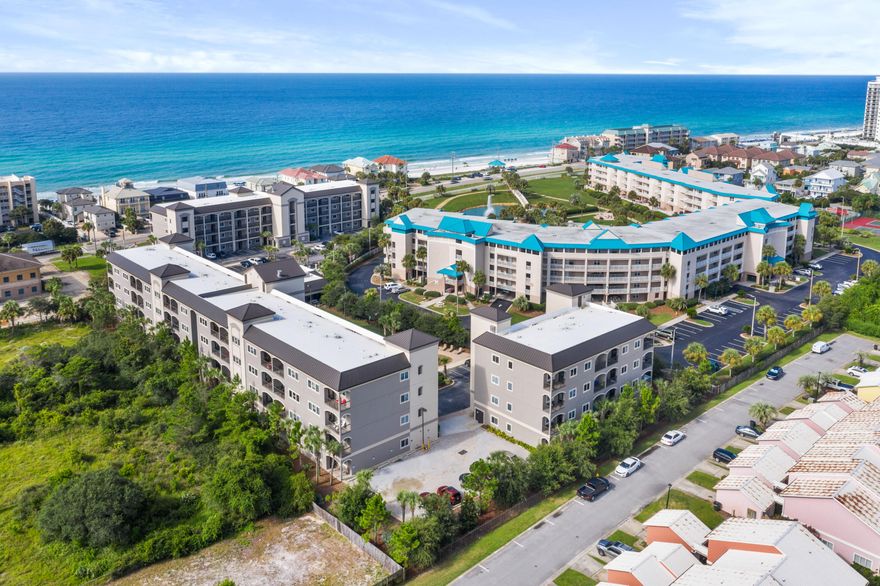 Enjoy Beachside condo living in the heart of Miramar Beach. Located on iconic Scenic 98, steps away from the emerald waters and sugar sands of the Emerald Coast, Alerio condo welcomes you ! Enjoy the gulf breeze from your 4th floor balcony, and slight peek a boo views as you enjoy your morning coffee or evening spirits. Your day at the beach is simple and easy with access directly across the street. Then relax in the hot tub after a day of fun in the sun. With local staples like The Surf Hut, Whales Tale and Royal Palm Bar and Grille in close proximity, convenience is of the upmost importance. Throughout the condo, you'll find hardwood floors, granite countertops, and stainless steel appliances. With 10 ft ceilings and an open concept living space, there is plenty of room to entertain The Primary bedroom is equipped with an en suite featuring his and hers vanity, soaker tub, and spacious walk-in-closet. 

Alerio offers luxurious amenities such as a heated pool, hot tub, outdoor grilling common spaces. This unit comes fully furnished and turn key.  