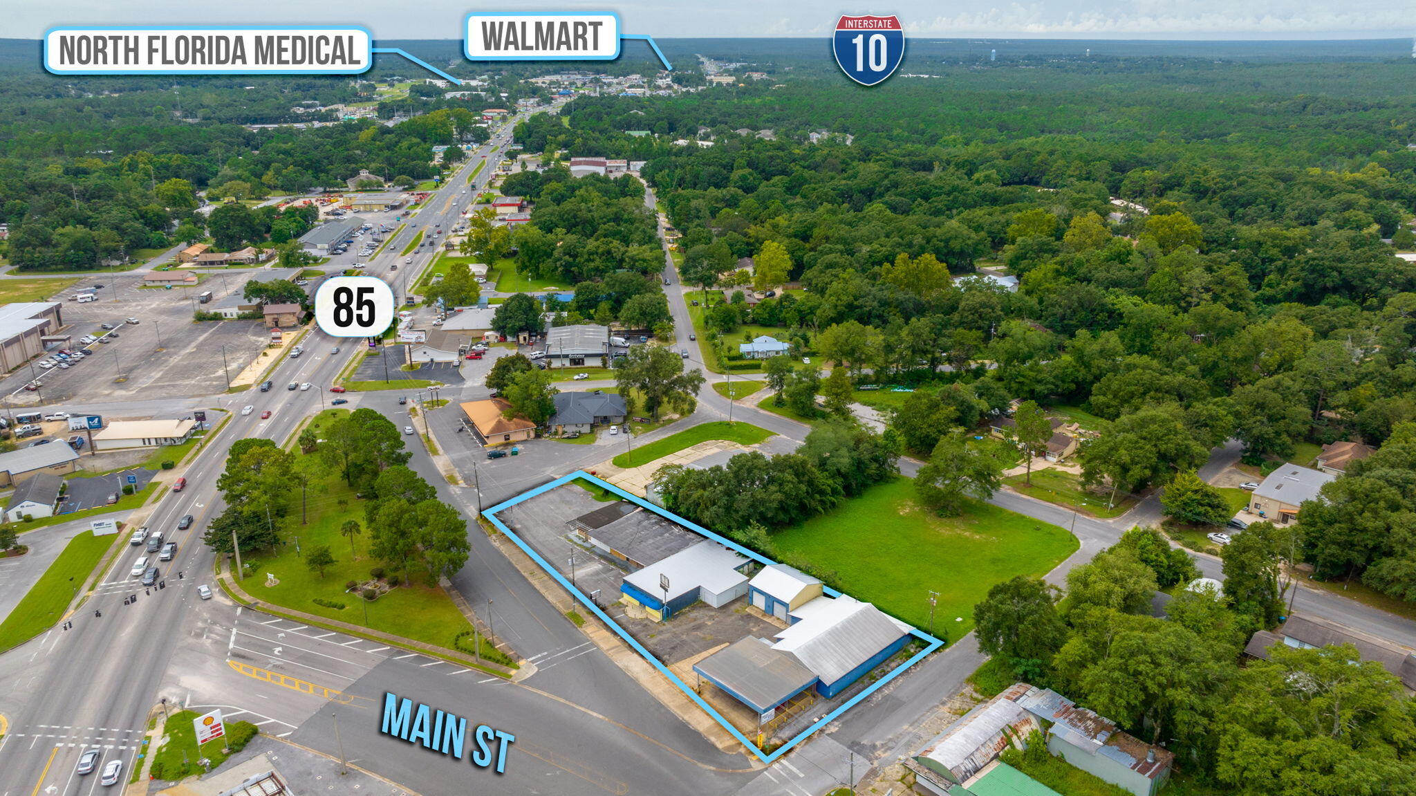 PRIME COMMERCIAL REAL ESTATE! This property consist of 3 parcels, three of the buildings rented at this time, potential of rental income of $10,00.00. The property is zoned C-1 located on Main Street with 3 sides with road frontage, also visible from S Ferdon Blvd/S Hwy 85. Take down the buildings and start from the ground up or you can have income producing property. 17-3N-23-2490-0138-0050, 17-3N-23-2490-0138-0060, 17-3N-23-2490-0138-0070. The entire parcel of 1.75 acres can be purchased for $1,750,000.00. Call me for more information