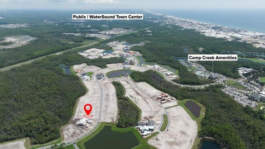 Discover a rare opportunity to own one of the largest homesites in the exclusive Watersound Camp Creek community, complete with a full set of architectural drawings and renderings. This non-rental neighborhood offers a unique blend of privacy, luxury and convenience, making it the perfect place to build your dream home.Watersound Camp Creek is a gated, thoughtfully planned community adjacent to Camp Creek Golf Club and Watersound Club. As a resident, you'll enjoy exclusive membership benefits including access to a beach club, swimming pools, world-class golf courses, future hotels, and more. The community also boasts a brand-new amenity center featuring dual pools, a lazy river, pickleball and tennis courts, a wellness center, and on-site restaurants.