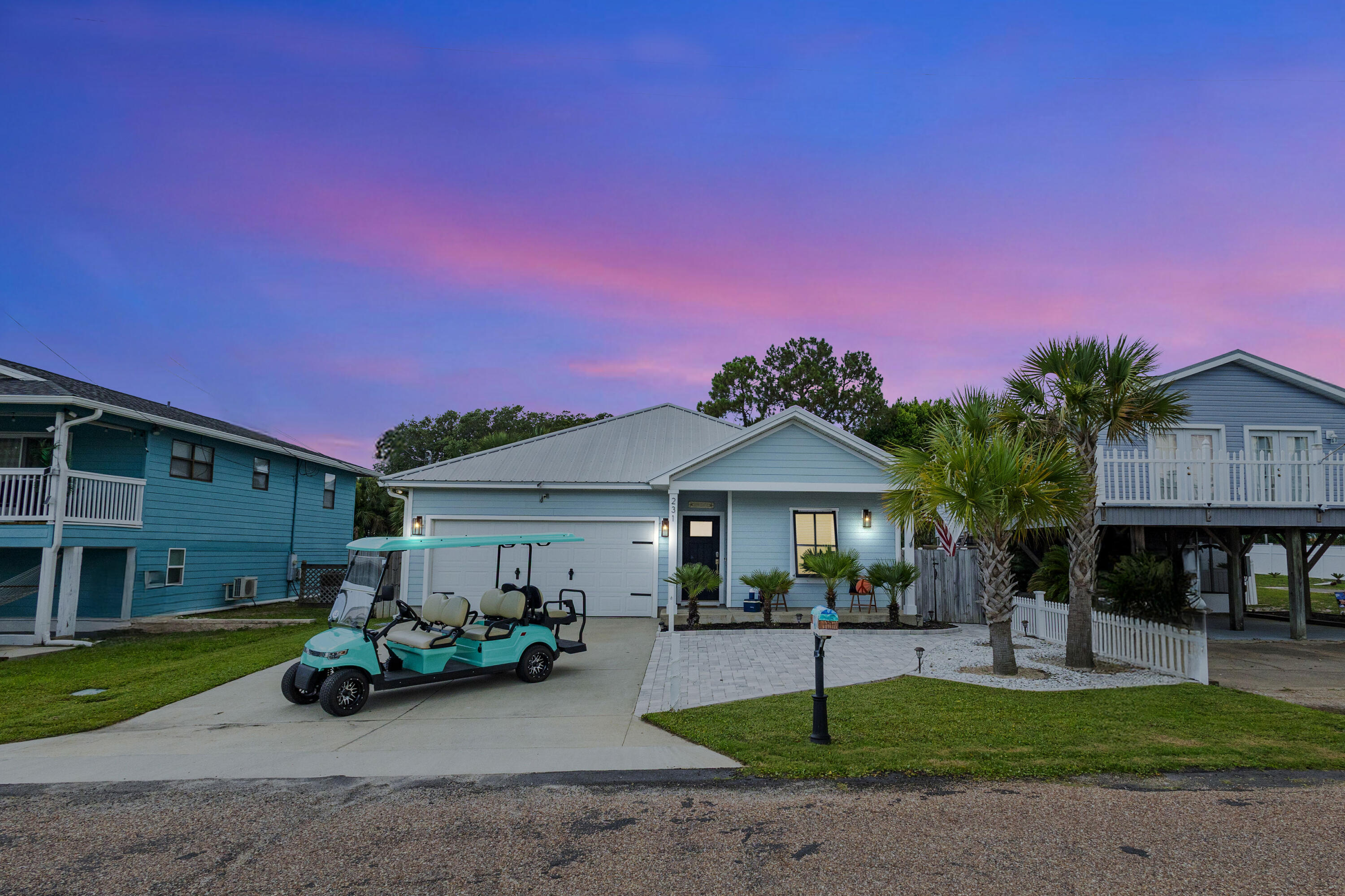 Picking up Good Vibrations at this hip Laguna Beach Florida Cottage Bungalow ONLY ONE BLOCK FROM THE BEACH! Welcome to the grooviest pad in Panama City Beach: 231 Rose Lane... complete with 6 seater golf cart! Step back into time with this retro fabulous vibe, but with all the modern high end amenities of a newer construction home! This 3 Bedroom 2 bath coastal retreat is primed and ready to go for an investment opportunity with an incredible short term rental history OR the perfect place to park your floaties at your new Laguna Beach hideaway! Beautifully decorated and fully furnished, this home stands out with a touch of that 30A vibe in all the luxe finishings and high-end styling... speaking of 30A, you are literally less than a 5 mile drive from all that 30A has to offer!