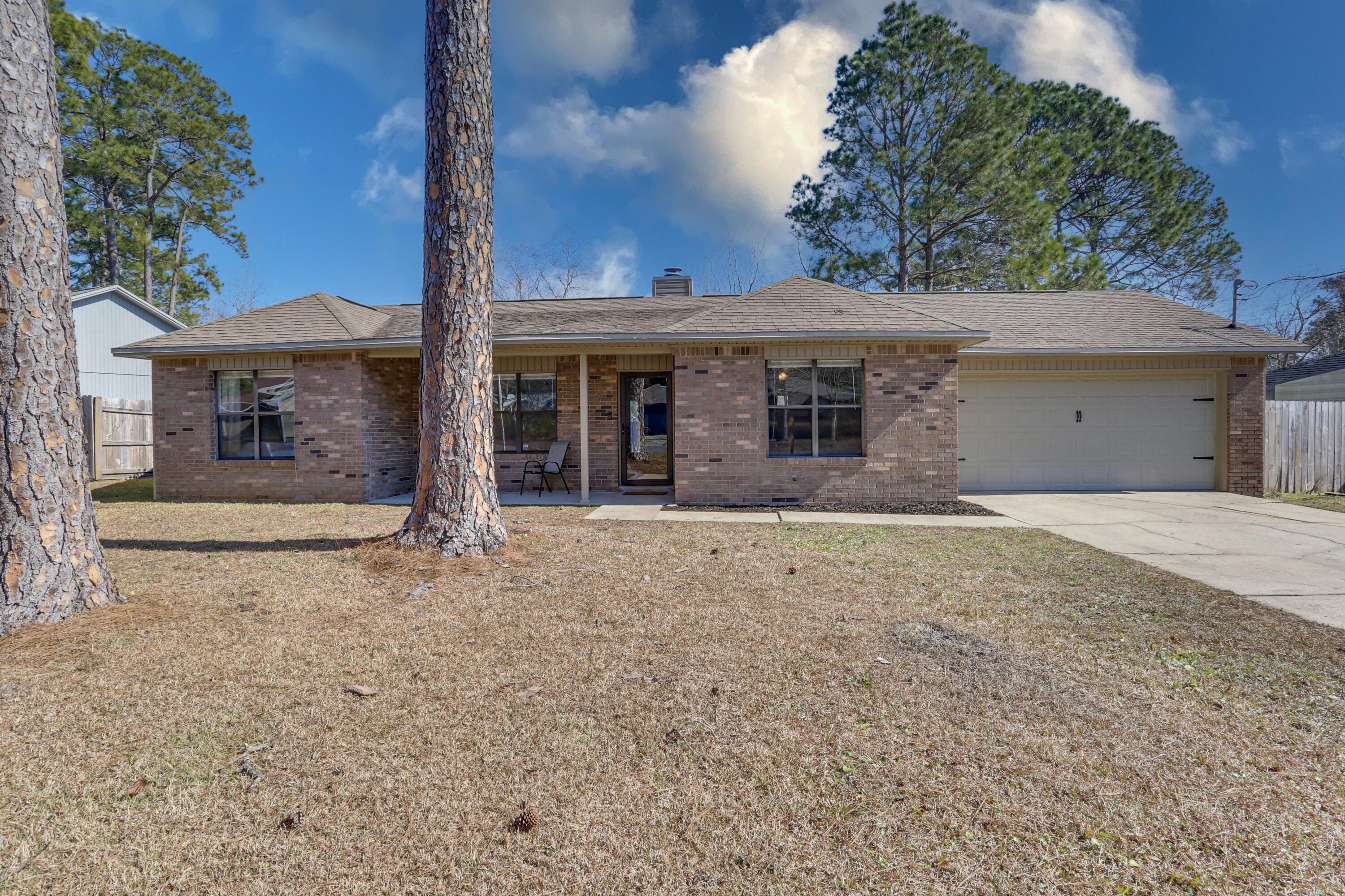 Located equal distance between Eglin Air Force Base and Hurlburt Field sits this meticulously kept-up ranch-style brick home in Fort Walton Beach.  This cozy abode is nearly 1300 square feet with 3 bedrooms, 2 bathrooms, a surprisingly roomy family room as the heart of the home and a nicely updated kitchen with granite counter tops, shaker cabinets and stainless steel appliances. This house is a good option for a first time home buyer looking to be close to everything in Fort Walton Beach.  Please consider this house for your next home.