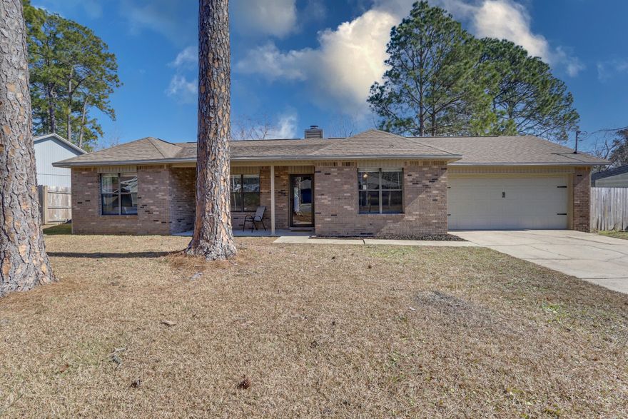 Located equal distance between Eglin Air Force Base and Hurlburt Field sits this meticulously kept-up ranch-style brick home in Fort Walton Beach.  This cozy abode is nearly 1300 square feet with 3 bedrooms, 2 bathrooms, a surprisingly roomy family room as the heart of the home and a nicely updated kitchen with granite counter tops, shaker cabinets and stainless steel appliances. This house is a good option for a first time home buyer looking to be close to everything in Fort Walton Beach.  Please consider this house for your next home.