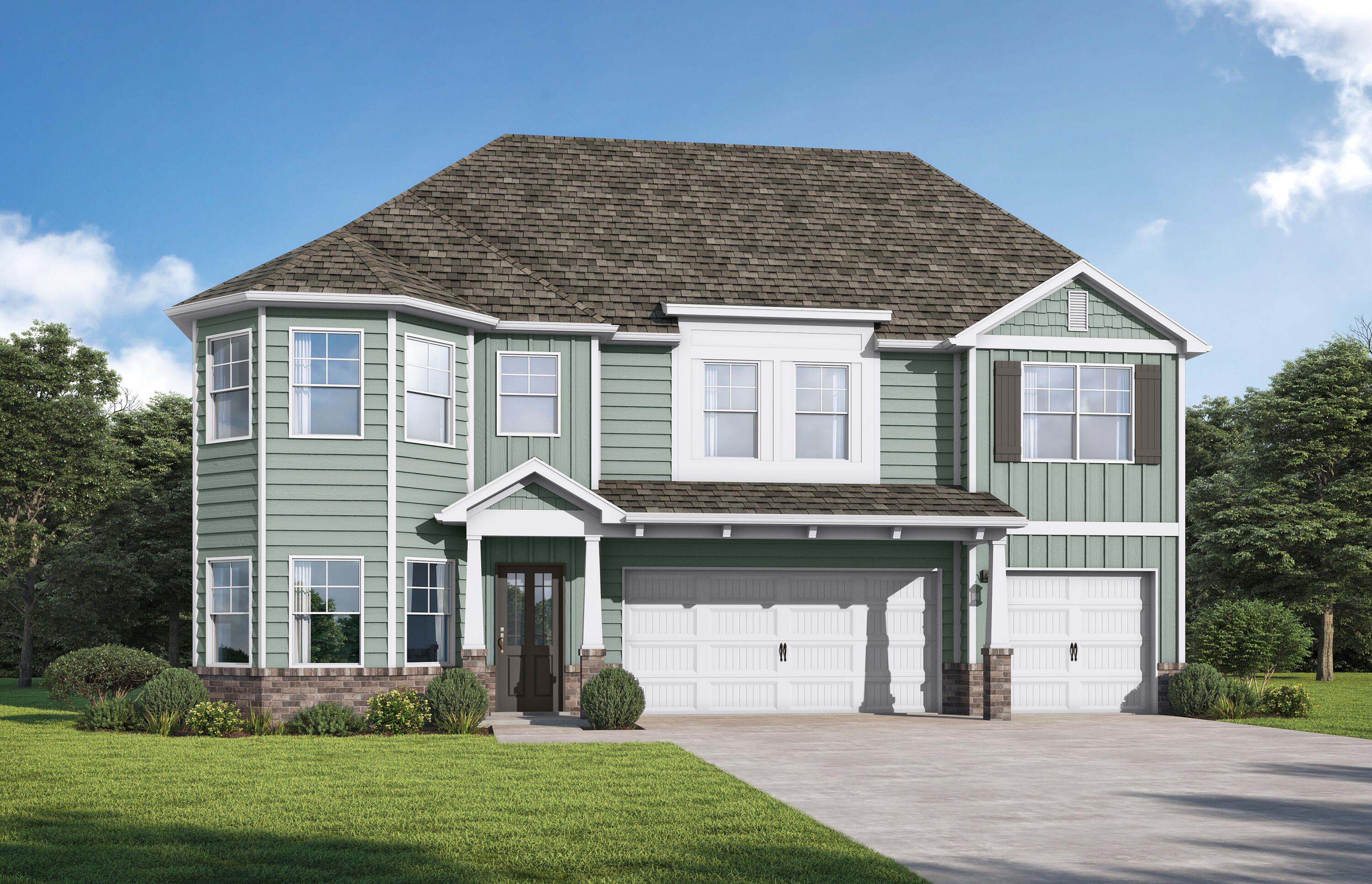 Under Construction The Laurel. From the beautiful exterior with bay windows, enter the 2 story foyer. The dining room w/coffered ceiling opens conveniently to the eat in kitchen & flows seamlessly into the dramatic 2 story family room w/fireplace. Enjoy all the natural light cascading inside from the multitude of windows across the back of your home. As you make your way upstairs you experience the spaciousness of the home design. The primary suite has a separate sitting area featuring bay windows & the perfect bathroom to relax & rejuvenate. The 2nd floor has 3 additional bedrooms, 2 full baths & a loft. One more bedroom & bath downstairs. Covered porch, 3 car garage. Brand new floor plan! Gorgeous resort-style amenities include a pool with a NEW pool area almost completed, pickleball, tennis, basketball courts, a fitness center, and a gated community.