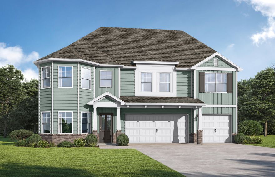 Under Construction The Laurel. From the beautiful exterior with bay windows, enter the 2 story foyer. The dining room w/coffered ceiling opens conveniently to the eat in kitchen & flows seamlessly into the dramatic 2 story family room w/fireplace. Enjoy all the natural light cascading inside from the multitude of windows across the back of your home. As you make your way upstairs you experience the spaciousness of the home design. The primary suite has a separate sitting area featuring bay windows & the perfect bathroom to relax & rejuvenate. The 2nd floor has 3 additional bedrooms, 2 full baths & a loft. One more bedroom & bath downstairs. Covered porch, 3 car garage. Brand new floor plan! Gorgeous resort-style amenities include a pool with a NEW pool area almost completed, pickleball, tennis, basketball courts, a fitness center, and a gated community. 