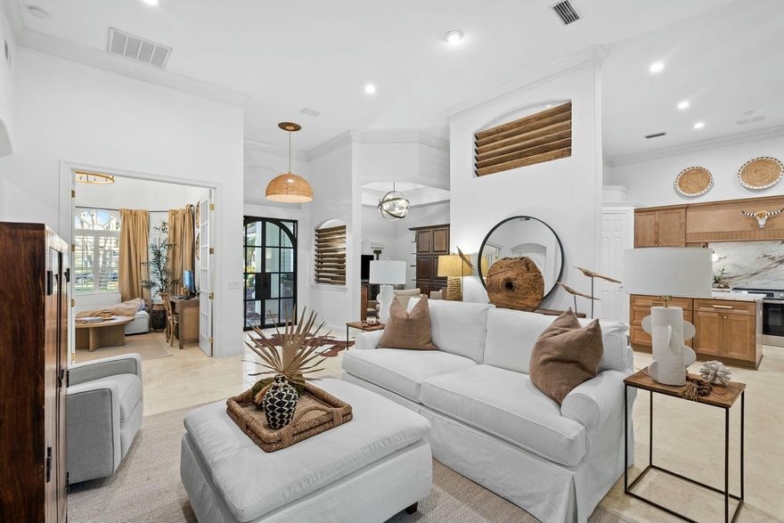 CURRENTLY UNDER CONTRACT BACKUP OFFERS WELCOMED. Welcome to this light filled, updated, stunning custom-built home located on one of the premier and highest lots in the esteemed Kelly Plantation neighborhood of Destin, Florida. No flood insurance required. This gorgeous 4-bedroom, 3-bath residence offers breathtaking fairway views of the renowned Kelly Plantation golf course, fashioned by acclaimed designers Fred Couples and Gene Bates. As you enter through the custom steel and glass front door, you will find an open layout, with soaring 12 and 14ft ceilings, designer lighting and freshly painted walls throughout the interior of the home. The living is seamless when stepping out onto the extra-large enclosed lanai, offering direct access to the impressive fairway views and space and extra large salt water heated pool with waterfall. The primary suite features sliding glass doors that open to the lanai, an oversized bathroom with separate vanities, walk in shower and large walk in closet. The open living spaces include a bright living room open to a stunning remodeled kitchen with leathered quartzite counters and backsplash, a stove cove with pull out spice cabinets on each side, walk in pantry, abundant cabinetry, kitchen island and extra long peninsula overlooking the living room with additional seating. All adjacent to the pool offering lovely views. Many different entertaining areas throughout the house, including an optional 5th bedroom/office behind french doors.   Three additional bedrooms, and two full baths are situated on the east end of the home, ensuring utmost privacy.. This home also includes an oversized laundry room with built-in cabinetry, and tons of additional storage. The oversized three car garage is perfect for the extra golf cart which is included in this sale of the home! Super convenient location with shops, restaurants and everything you need right outside the gate. Take the golf cart to dinner or a short ride to the beach. As a resident of the gated Kelly Plantation community, you will enjoy incredible amenities such as 24-hour security-monitored entrances, tennis courts, pickleball courts, outdoor playgrounds, community sidewalks, a community dog park, an outdoor volleyball area and basketball court, a large fitness building featuring a community gym with bathrooms and access to the neighborhood clubhouse and pool! Not to mention the option of playing on one of the best golf courses on the Emerald Coast.  This is a rare opportunity to own a luxurious home in one of Destin's most coveted neighborhoods. Don't miss out on making this your dream home!