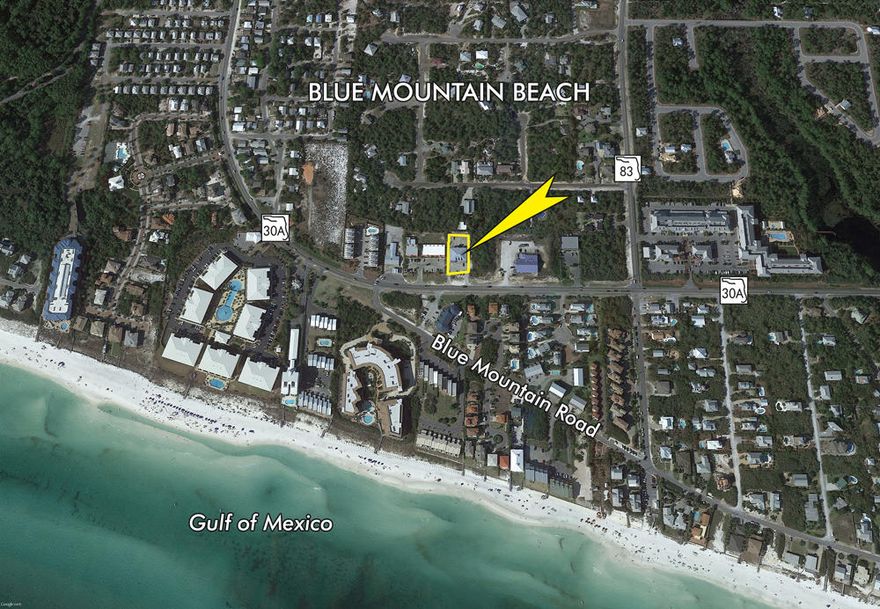 Coveted 2nd generation, freestanding restaurant conveying turnkey for immediate revenue generation, enjoying a strong captive customer base, located along South Walton County's scenic highway known as 30A in Blue Mountain Beach, Florida! The newly expanded footprint includes approximately 4,015 conditioned SF, accommodating 200+ seats, a centralized bar and stage which can be reconfigured upon the frequent private, catered parties, and external covered seating accommodating 48+ people. A market-rare drive through is located on the East end of the building, which flows into a back parking lot, also offering rear-loaded delivery capability. The site has significant elevation above sea level; in fact, among the highest on the coast; favorable ingress and egress into the +/-1/2 acre parcel , consisting of approximately 100' along Scenic 30A and approximately 220' in depth extending to the North. All furniture, fixtures, and equipment shall convey to Buyer with some exclusions to apply. Please inquire for further details and to schedule a private showing; all showings require advance notice.