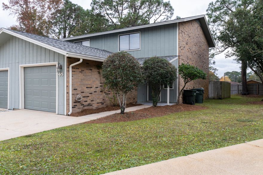 Beautiful two story townhome offering the perfect combination of comfort, convenience, and style. Located in a prime location, and featuring a 1 car garage, this end unit property is a rare find in the City of FWB bustling real estate market. As you step inside, you'll be greeted by the inviting open floor plan that connects the dining and kitchen areas. The ceramic tile flooring on this level not only adds a touch of elegance but also ensures easy cleaning and maintenance. The kitchen is well-equipped and perfect for cooking and entertaining.  Upstairs, you'll find two generously-sized bedrooms with new plush carpeting, offering a cozy and quiet atmosphere.